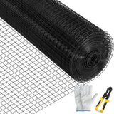 Automotive Repair & Speciality Tools: VEVOR Hardware Cloth, 24"" x50\' & 1""x1"" Mesh Size, Galvanized Steel Vinyl Coated 16 Gauge Welded Wire with A Cutting Plier & A Pair of Fabric Gloves, for Garden Fencing & Pet Enclosures, Black