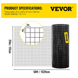 Automotive Repair & Speciality Tools: VEVOR Hardware Cloth, 24"" x50\' & 1""x1"" Mesh Size, Galvanized Steel Vinyl Coated 16 Gauge Welded Wire with A Cutting Plier & A Pair of Fabric Gloves, for Garden Fencing & Pet Enclosures, Black