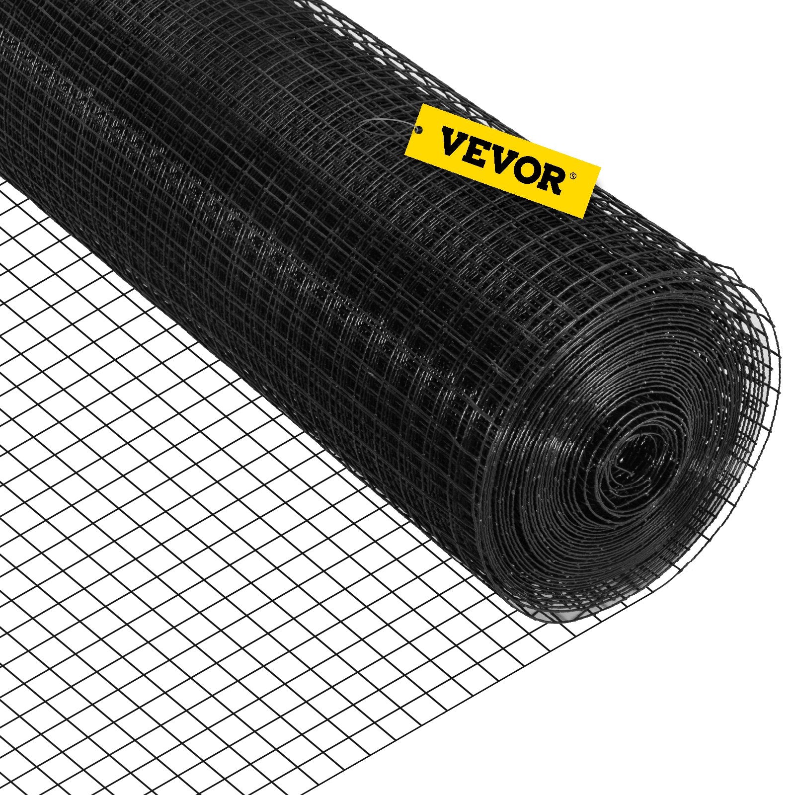 Hardware Cloth, 24"" x50\' & 1""x1"" Mesh Size, Galvanized Steel Vinyl Coated 16 Gauge Welded Wire with A Cutting Plier & A Pair of Fabric Gloves, for Garden Fencing & Pet Enclosures, Black
