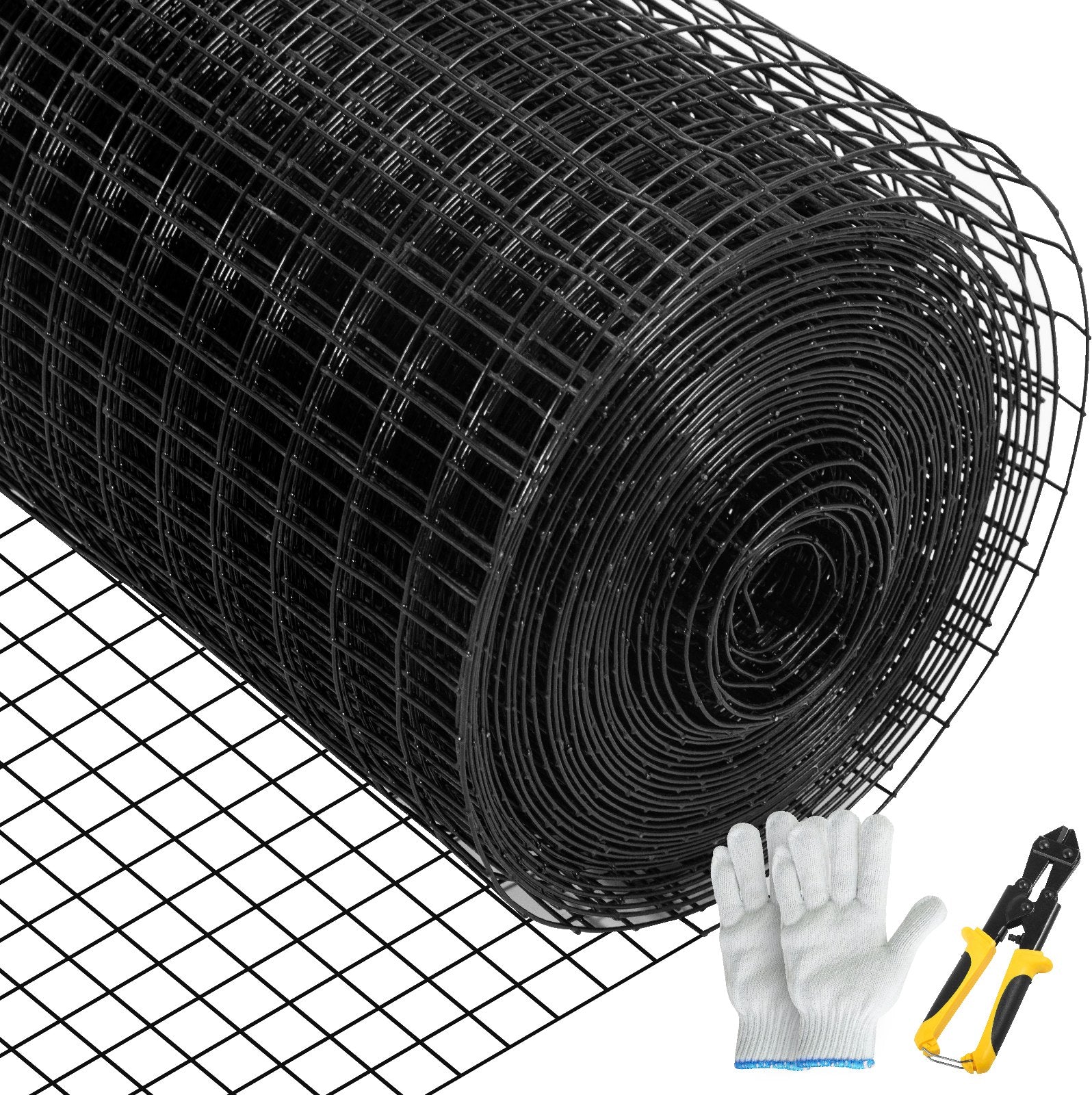Fencing: VEVOR Hardware Cloth, 48"" x 50\' & 1""x1"" Mesh Size, Galvanized Steel Vinyl Coated 16 Gauge Chicken Wire Fencing with A Cutting Plier & A Pair of Fabric Gloves, for Garden Fencing & Pet Enclosures,