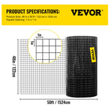 Fencing: VEVOR Hardware Cloth, 48"" x 50\' & 1""x1"" Mesh Size, Galvanized Steel Vinyl Coated 16 Gauge Chicken Wire Fencing with A Cutting Plier & A Pair of Fabric Gloves, for Garden Fencing & Pet Enclosures,