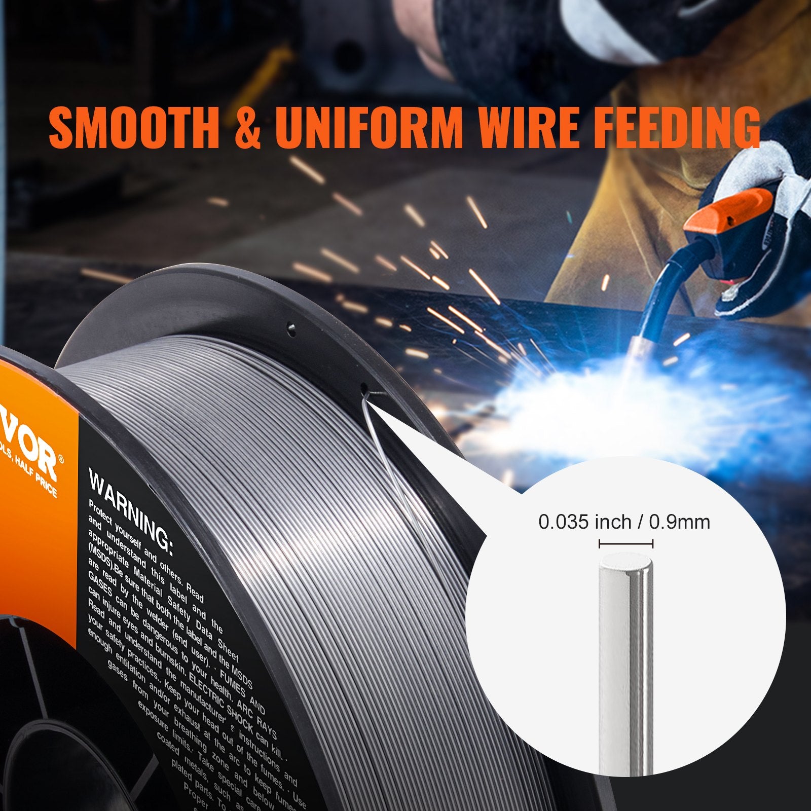 Flux Core MIG Welding Wire E71T-GS 0.035" 10LB Gasless Mild Steel MIG Wire