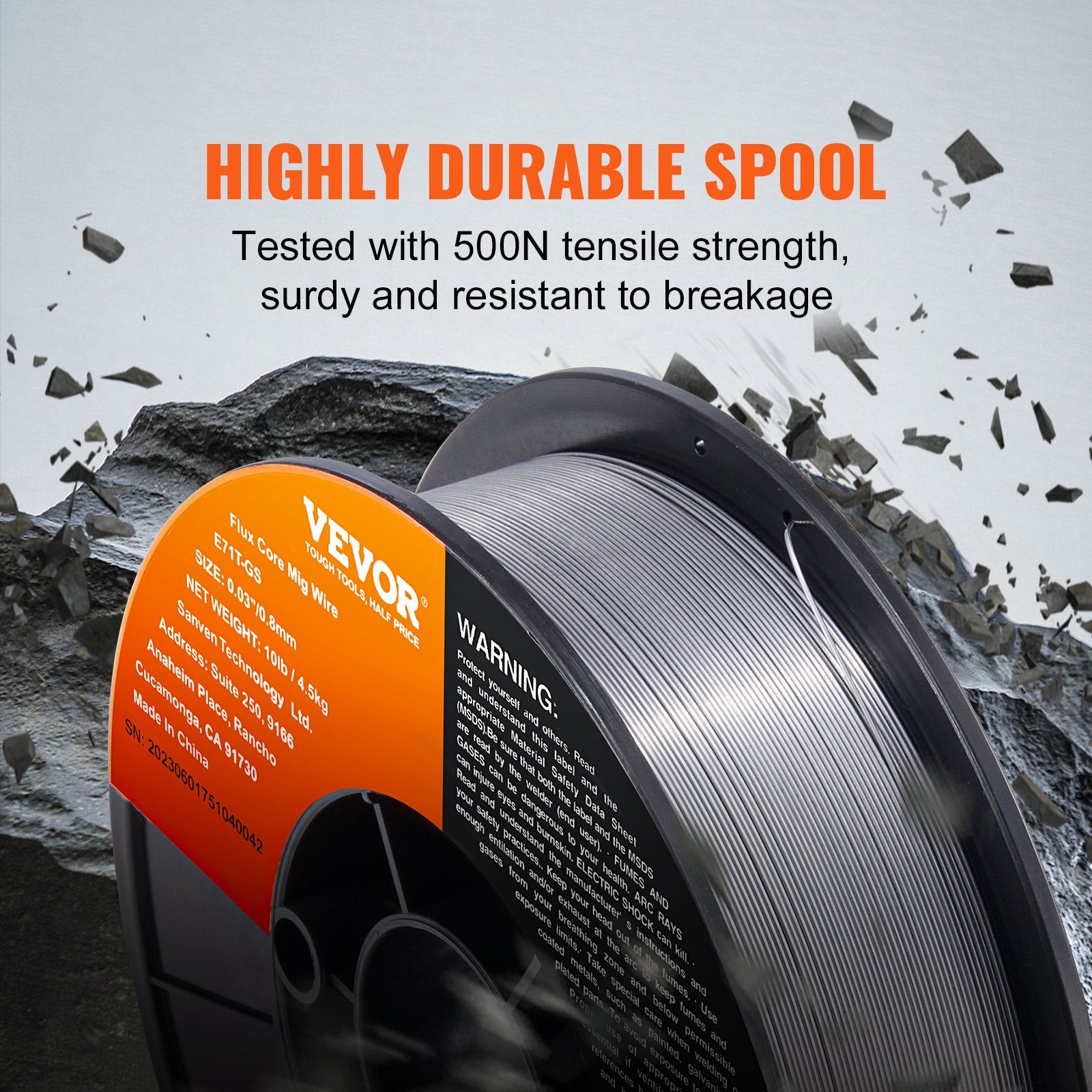 Automotive Repair & Speciality Tools: VEVOR Flux Core Welding Wire, E71T-GS 0.030-inch 10LBS, Gasless Mild Steel MIG Welding Wire with Low Splatter for All Position Arc Welding and Outdoor Use