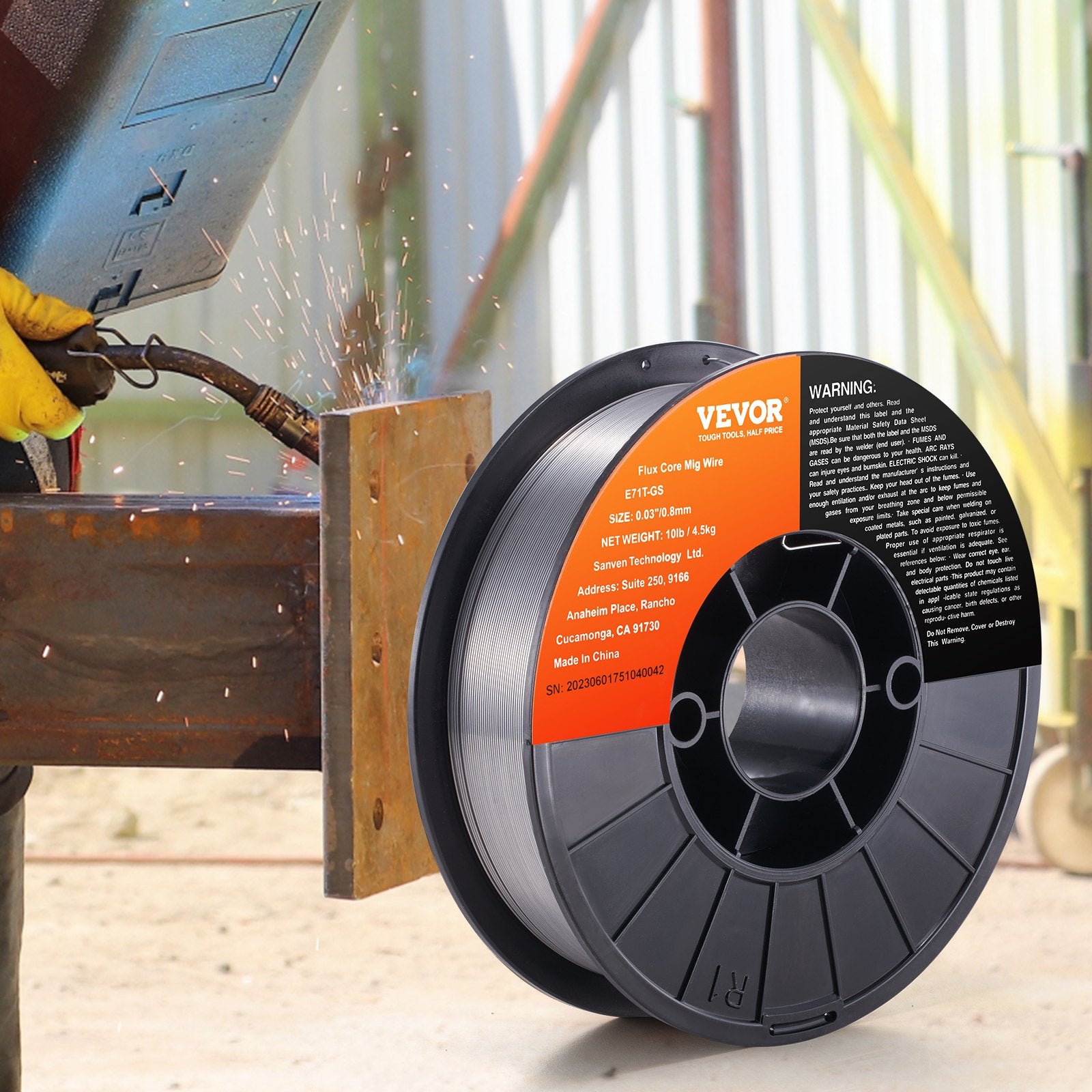 Automotive Repair & Speciality Tools: VEVOR Flux Core Welding Wire, E71T-GS 0.030-inch 10LBS, Gasless Mild Steel MIG Welding Wire with Low Splatter for All Position Arc Welding and Outdoor Use