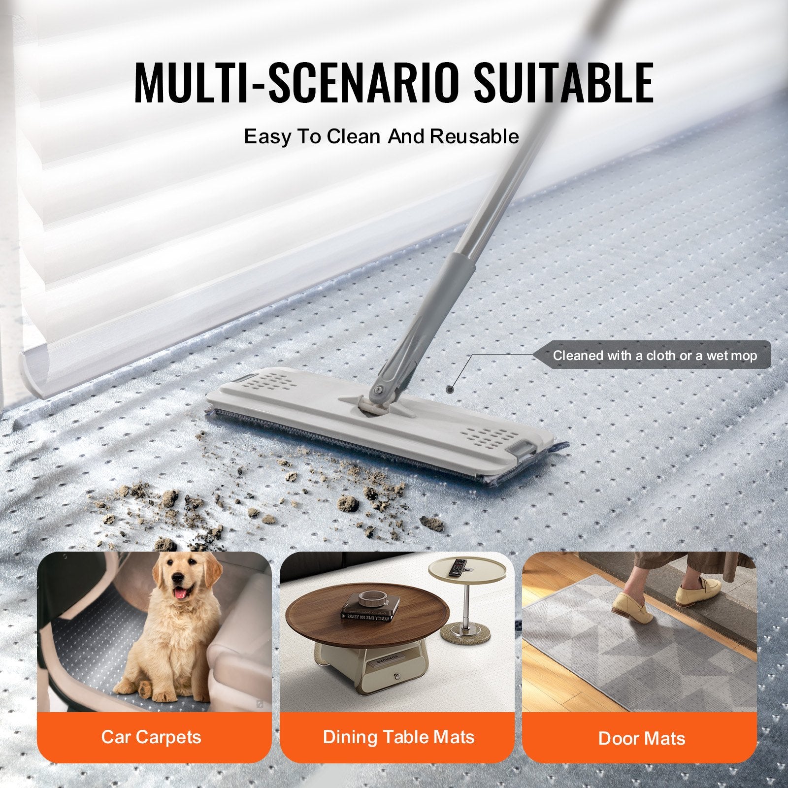 Carpet Protector for Pets, 15" x 4' PVC Scratch-Proof Cat Carpet Protector for Doorway, Anti-Slip Cat Scratch Protector Mat, Easy to Cut Plastic Carpet Scratch Stopper, Cat Scratch Guard Carpet