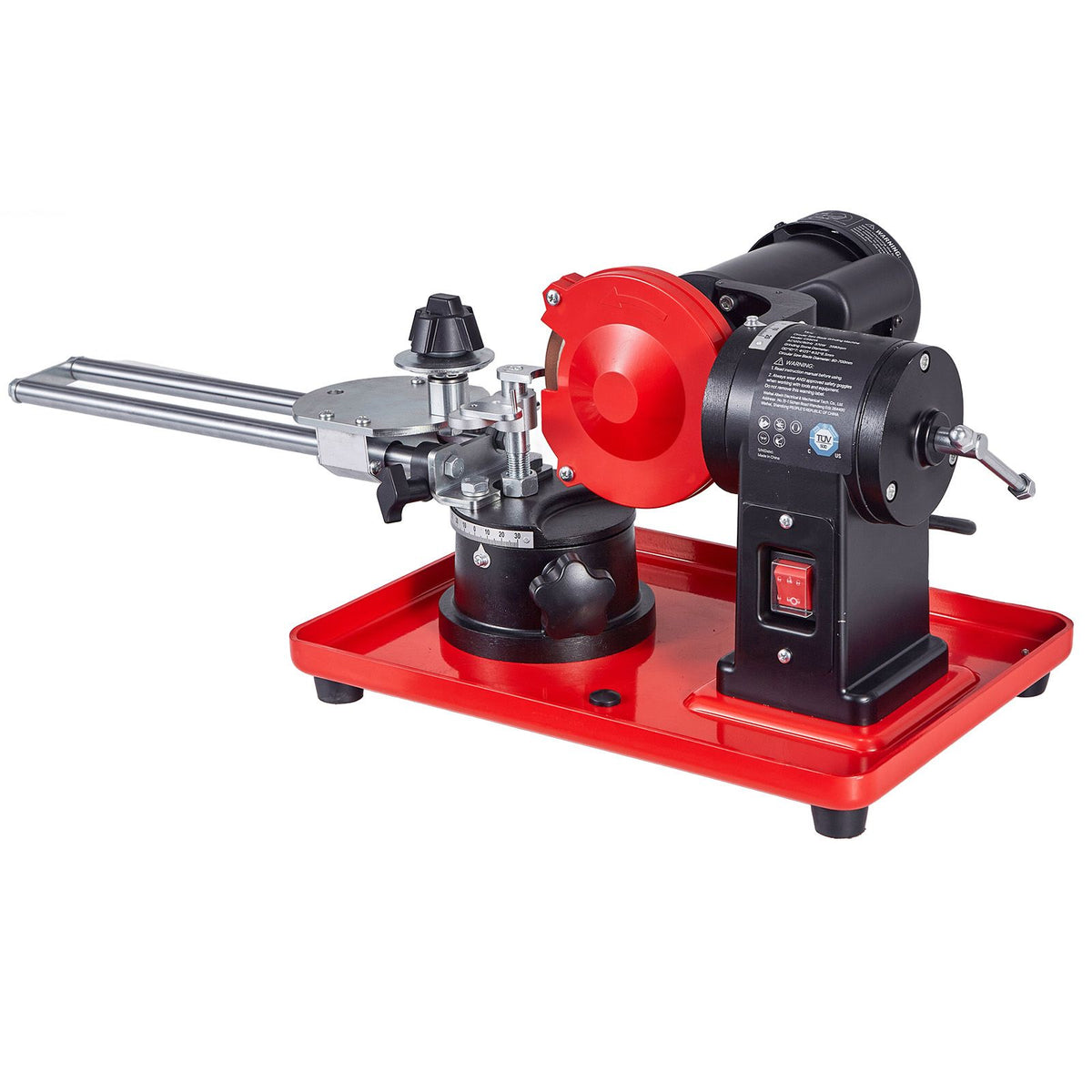 Circular Saw Blade Sharpener, 370W 2890RPM Rotary Angle Mill Grinder Sharpening Machine with 125mm Grinding Wheel & 6 Saw Centerings - Fits Φ80mm to Φ700mm Circular Saw Blades