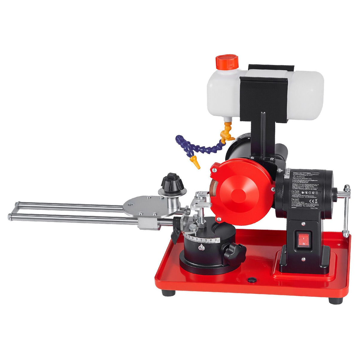 Circular Saw Blade Sharpener with Water Tank, 370W 2890RPM Rotary Angle Mill Grinder, Water Injection Sharpening Machine with 125mm Grinding Wheel - Fits Φ80mm to Φ700mm Circular Saw Blades