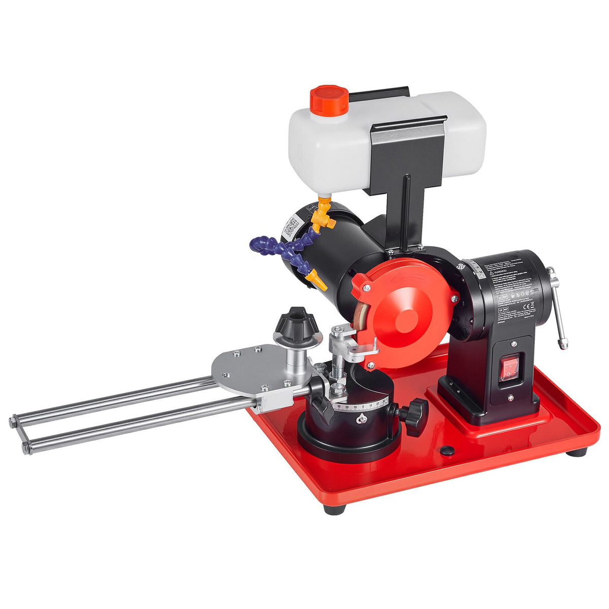 Circular Saw Blade Sharpener with Water Tank, 370W 2890RPM Rotary Angle Mill Grinder, Water Injection Sharpening Machine with 125mm Grinding Wheel - Fits Φ80mm to Φ700mm Circular Saw Blades