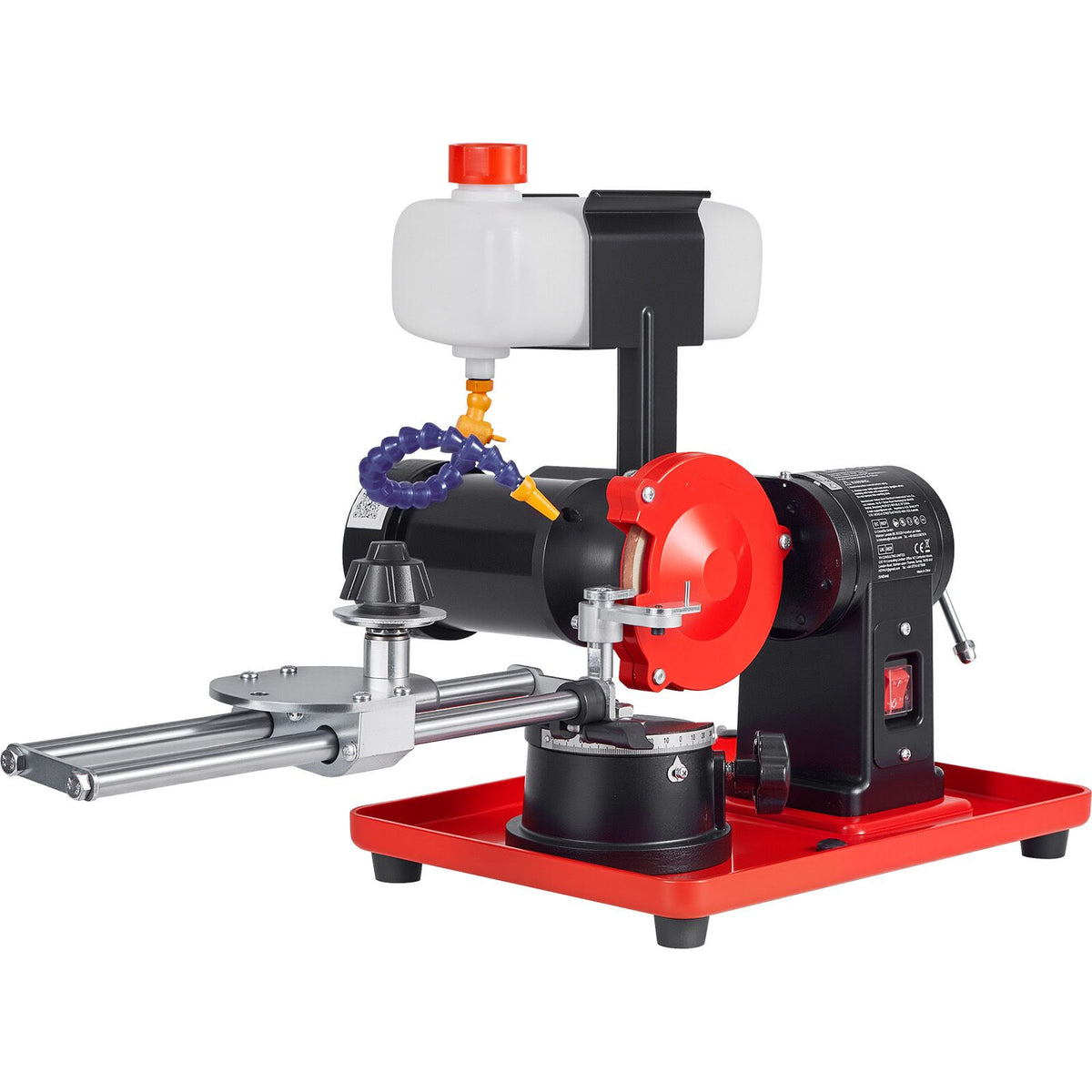 Circular Saw Blade Sharpener with Water Tank, 370W 2890RPM Rotary Angle Mill Grinder, Water Injection Sharpening Machine with 125mm Grinding Wheel - Fits Φ80mm to Φ700mm Circular Saw Blades