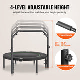 Ball Pits & Play Pens: VEVOR Foldable Mini Trampoline, 40 Inch Fitness Rebounder, Max Load 330lbs Exercise Trampoline, Stable & Quiet Trampoline with 4 Level Height Adjustable Foam Handle, for Adults Indoor/Garden Workout