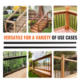 Garden Ornaments: VEVOR Staircase Metal Balusters, 3/4'' Round x 32'' Long Aluminum Decorative Banister Spindles, 101 Pack Deck Baluster with Screws, Classic Hollow Deck Railing Satin Black Powder Coated for Porch