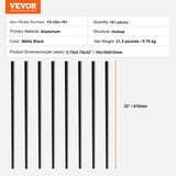 Garden Ornaments: VEVOR Staircase Metal Balusters, 3/4'' Round x 32'' Long Aluminum Decorative Banister Spindles, 101 Pack Deck Baluster with Screws, Classic Hollow Deck Railing Satin Black Powder Coated for Porch