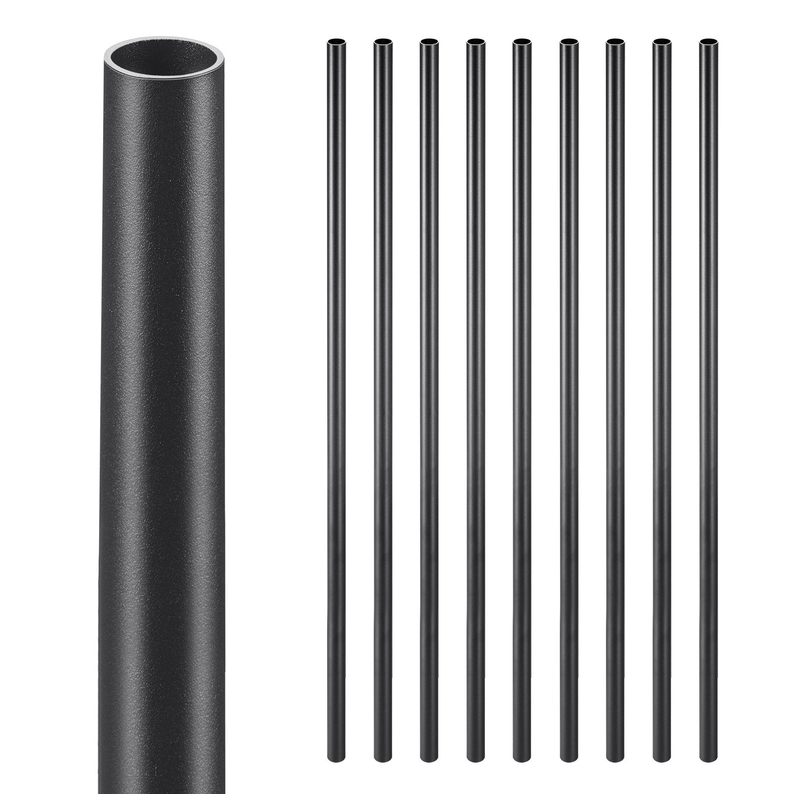 Dog Carriers & Crates: VEVOR Staircase Balusters 51 Pack, 813 mm Aluminum Stair Balusters, 19 mm Water-Proof Round Metal Spindle Railing, Hollow Deck Railing with Rail Caps & Screws for Stairs, Porch, Patio, Matte Black
