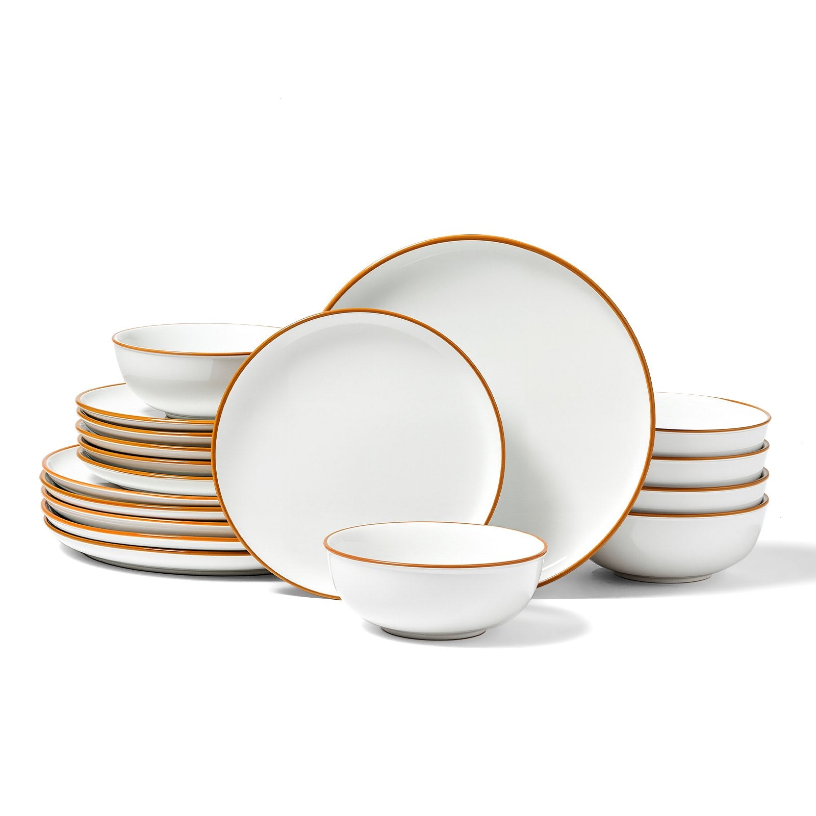 Outdoor Dining Sets: VEVOR 18 PCS Dinnerware Set Ceramic Plates and Bowls Sets Service for 6 White