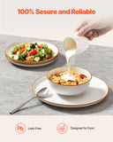 Outdoor Dining Sets: VEVOR 18 PCS Dinnerware Set Ceramic Plates and Bowls Sets Service for 6 White