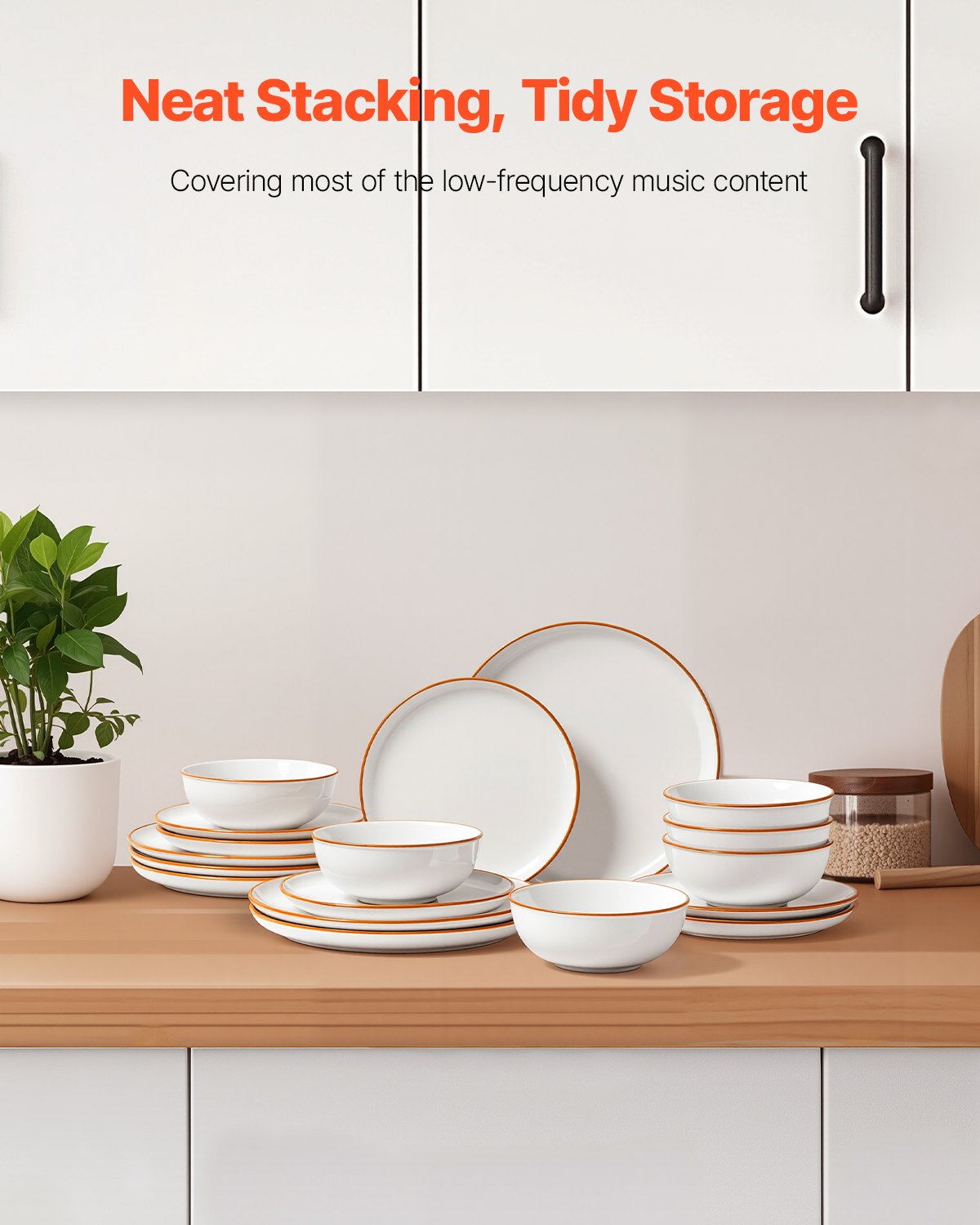 Outdoor Dining Sets: VEVOR 18 PCS Dinnerware Set Ceramic Plates and Bowls Sets Service for 6 White