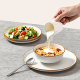 Outdoor Dining Sets: VEVOR 18 PCS Dinnerware Set Ceramic Plates and Bowls Sets Service for 6 White