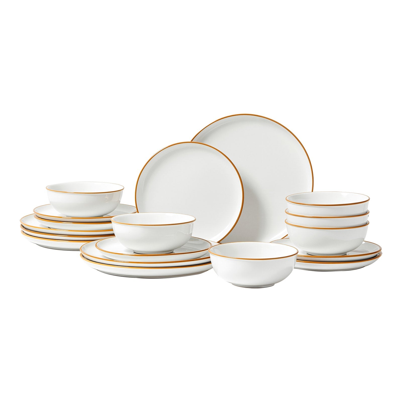 Outdoor Dining Sets: VEVOR 18 PCS Dinnerware Set Ceramic Plates and Bowls Sets Service for 6 White
