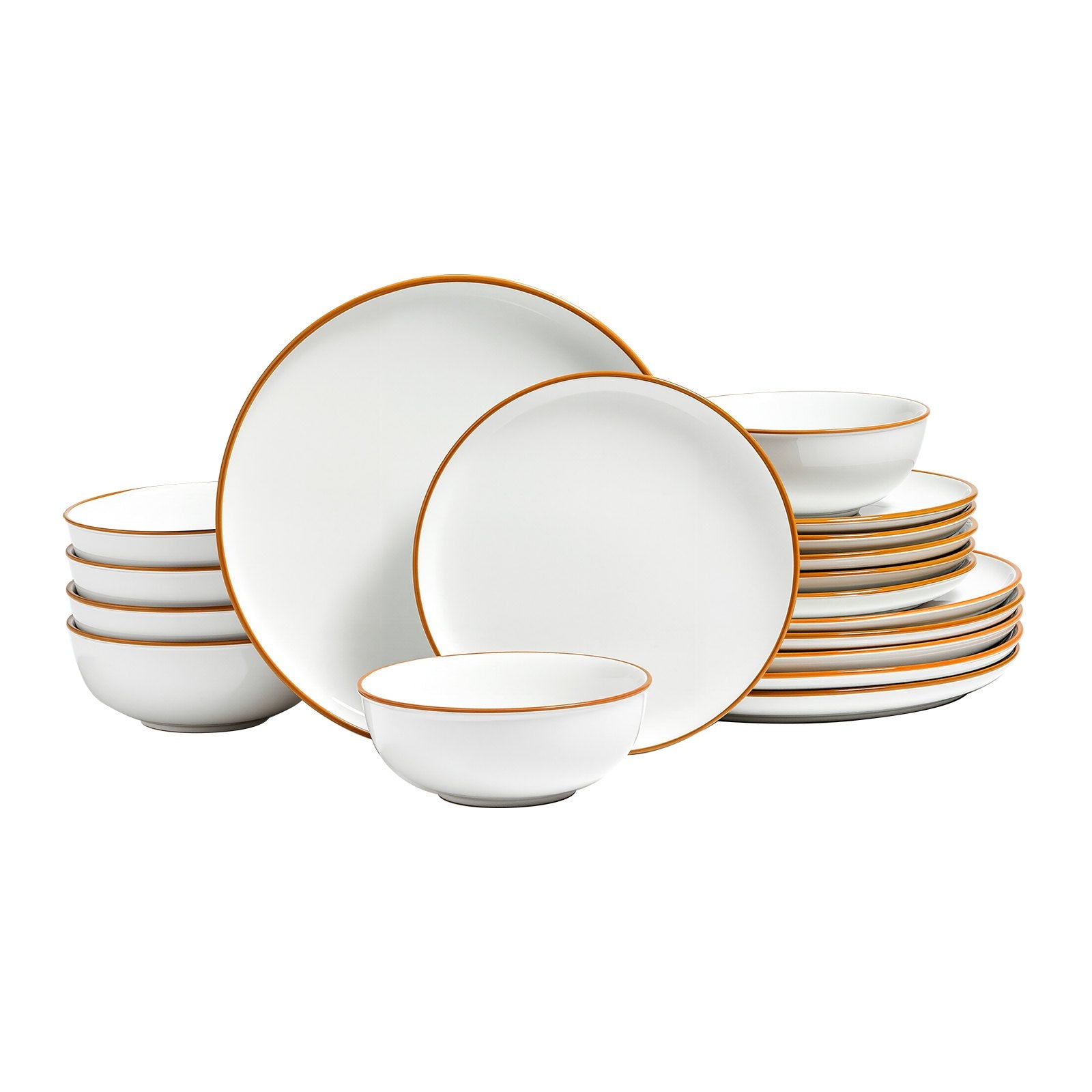 Outdoor Dining Sets: VEVOR 18 PCS Dinnerware Set Ceramic Plates and Bowls Sets Service for 6 White