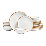 Outdoor Dining Sets: VEVOR 18 PCS Dinnerware Set Ceramic Plates and Bowls Sets Service for 6 White