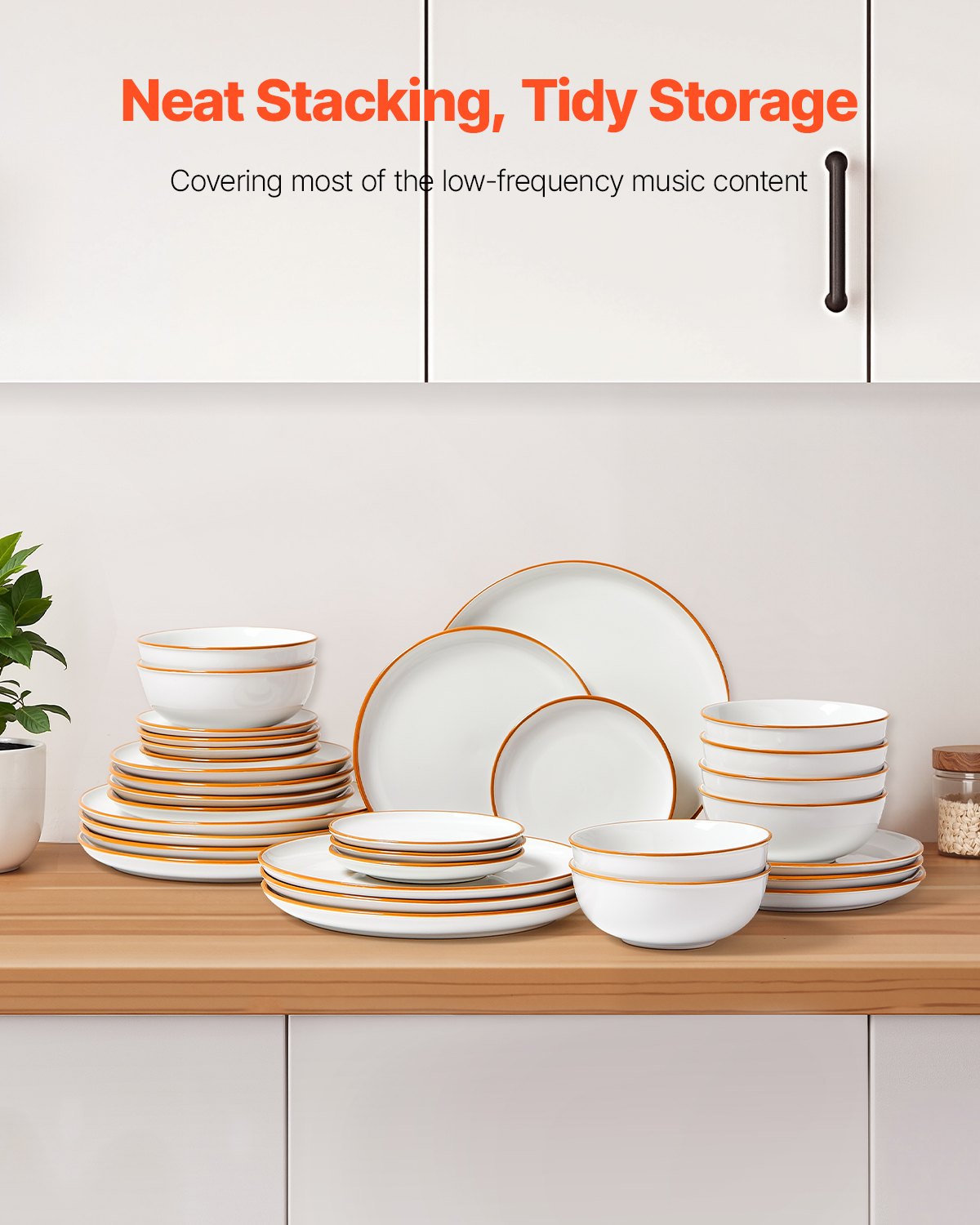 Outdoor Dining Sets: VEVOR 32 PCS Dinnerware Set Ceramic Plates and Bowls Sets Service for 8 White