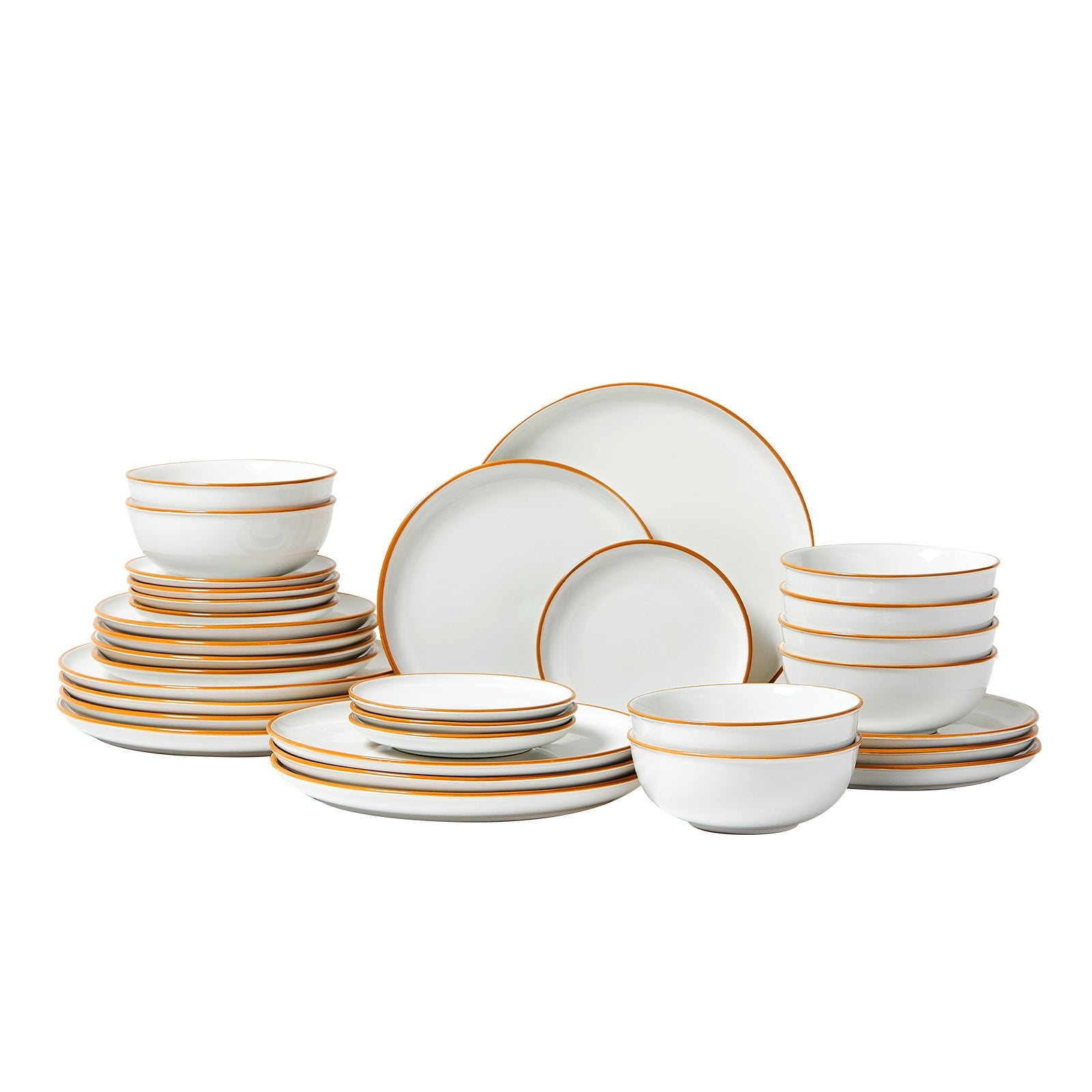 Outdoor Dining Sets: VEVOR 32 PCS Dinnerware Set Ceramic Plates and Bowls Sets Service for 8 White