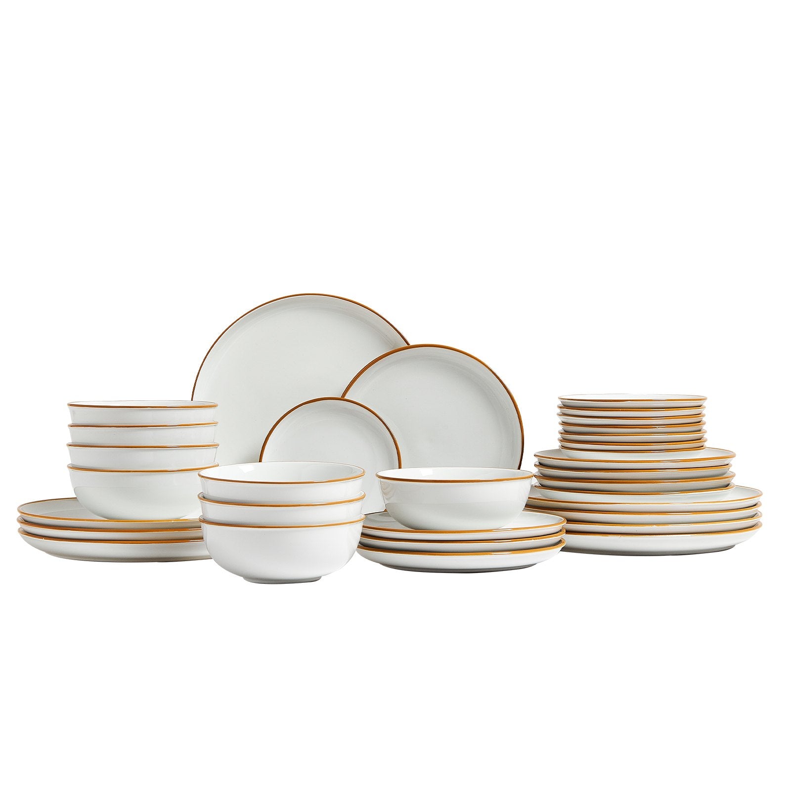 Outdoor Dining Sets: VEVOR 32 PCS Dinnerware Set Ceramic Plates and Bowls Sets Service for 8 White