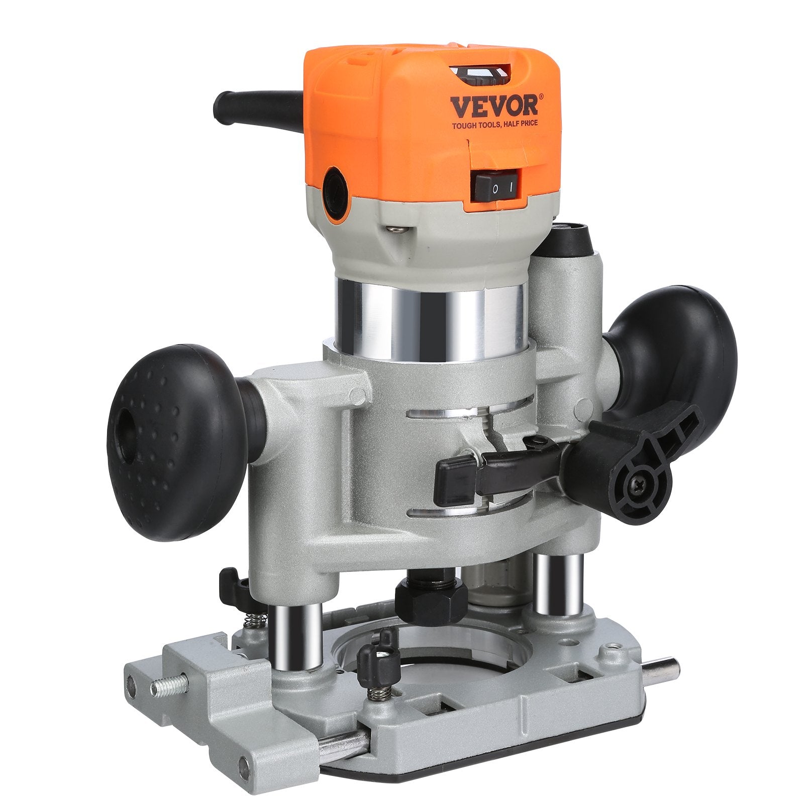 Chainsaws: VEVOR Wood Router, 1.25HP 800W, Compact Wood Trimmer Router Combo Tool with Plunge and Fixed Base, 30000RPM 6 Variable Speeds, with 1/4'' & 5/16'' Collets Dust Hood, for Woodworking Slotting Trimming