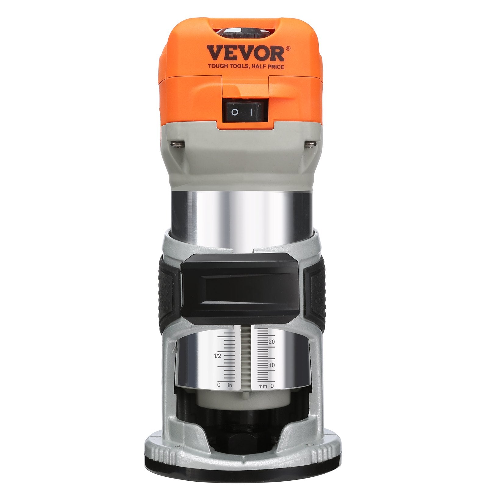 Chainsaws: VEVOR Wood Router, 1.25HP 800W, Compact Wood Trimmer Router Tool, 30000RPM Max Speed 6 Variable Speeds, with 1/4'' & 5/16'' Collets 12 PCs Milling Cutters Dust Hood, for Woodworking Slotting Trimming