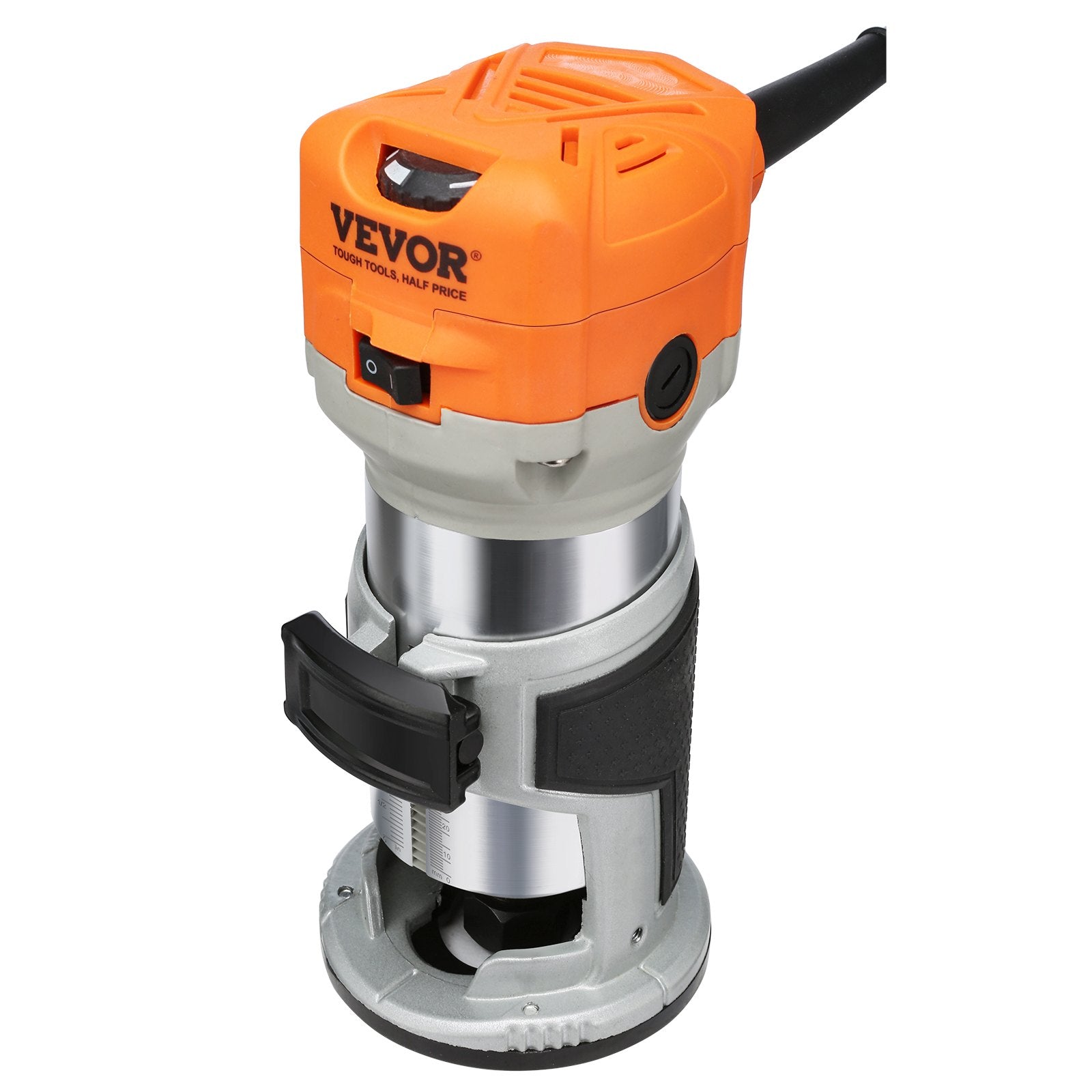Chainsaws: VEVOR Wood Router, 1.25HP 800W, Compact Wood Trimmer Router Tool, 30000RPM Max Speed 6 Variable Speeds, with 1/4'' & 5/16'' Collets 12 PCs Milling Cutters Dust Hood, for Woodworking Slotting Trimming