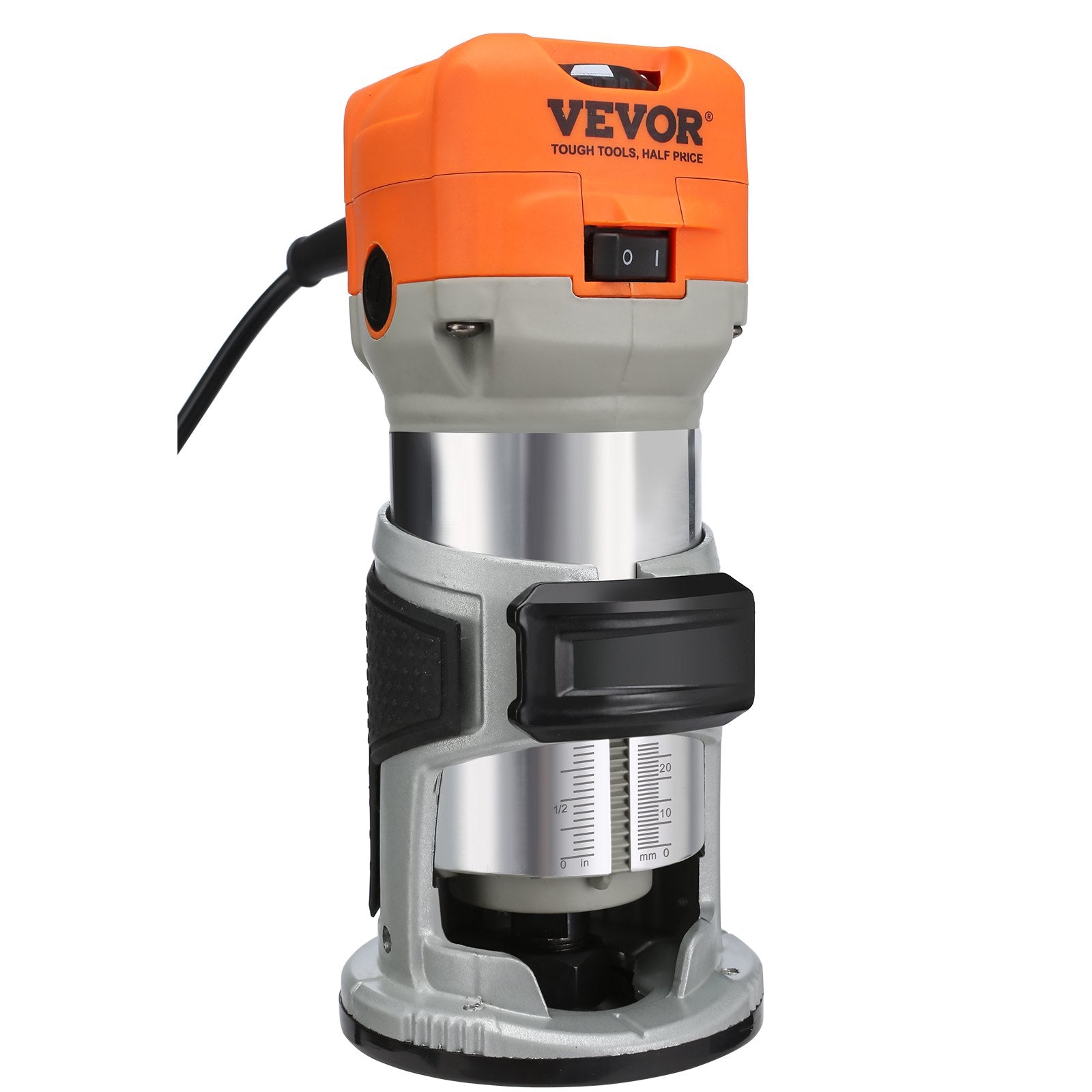 Chainsaws: VEVOR Wood Router, 1.25HP 800W, Compact Wood Trimmer Router Tool, 30000RPM Max Speed 6 Variable Speeds, with 1/4'' & 5/16'' Collets 12 PCs Milling Cutters Dust Hood, for Woodworking Slotting Trimming