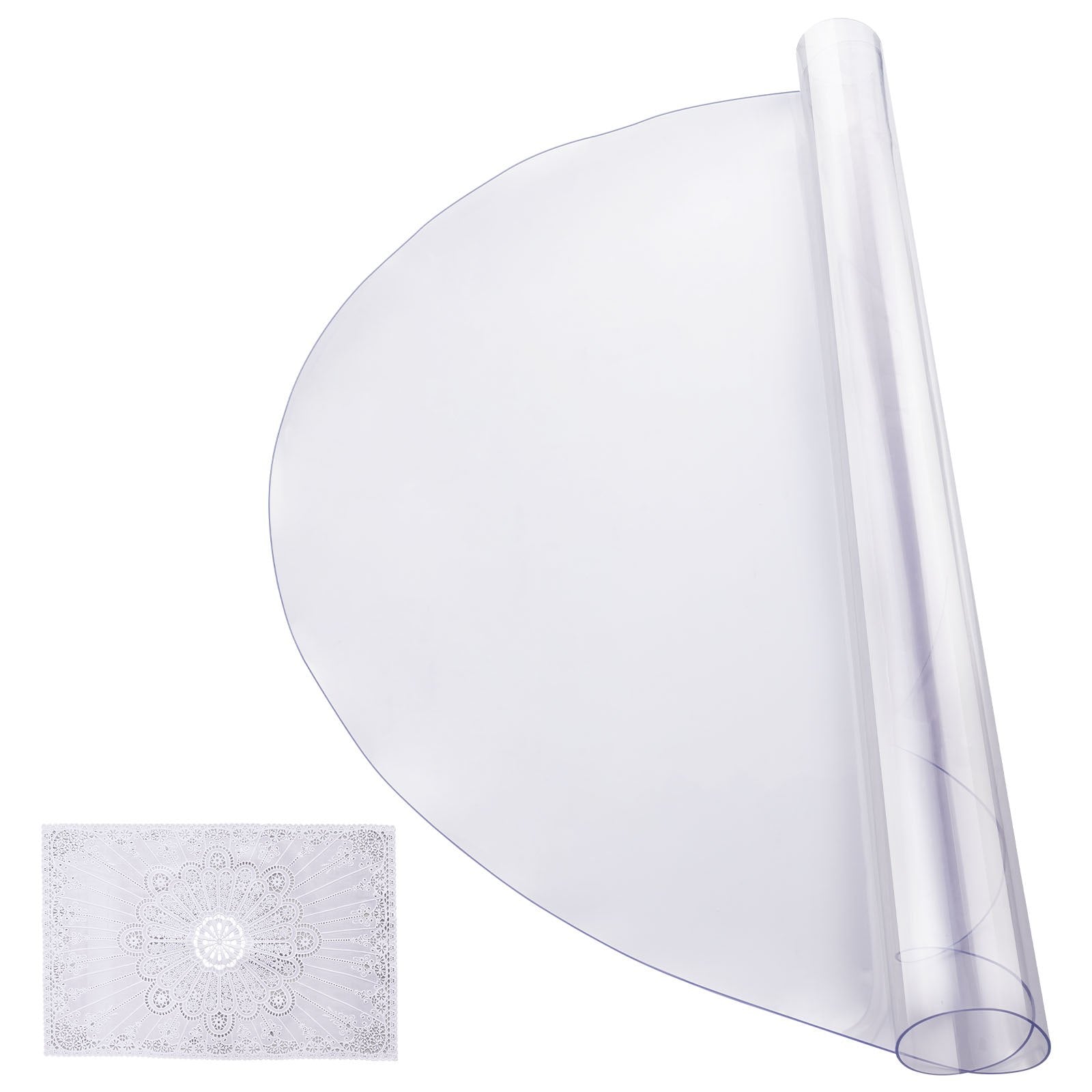 Audio Accessories: VEVOR Plastic Table Cover, 42 x 42 Inch 2.0 mm Thick Clear Table Protector, Round PVC Desk Mat, Waterproof & Easy Cleaning Desk Pad Tablecloth, for Office Dresser Dining Room Table Night Stand