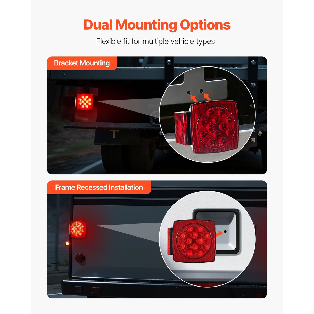 Trailer Lights, LED Trailer Tail Lights Kit with Stop Brake Turn Tail License Plate Clearance Lamp, Waterproof Tow Lighting Kit with Wiring Harness for Boat Truck Camper RV Snowmobile Caravan