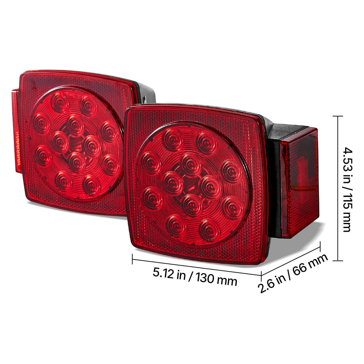 Trailer Lights, LED Trailer Tail Lights Kit with Stop Brake Turn Tail License Plate Clearance Lamp, Waterproof Tow Lighting Kit with Wiring Harness for Boat Truck Camper RV Snowmobile Caravan