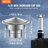 Coat Racks: VEVOR Chimney Cap 6-inch 304 Stainless Steel Round Roof Rain Cap Cover Silver