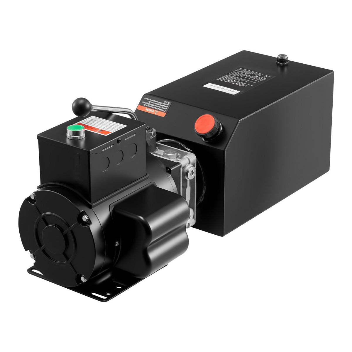 Hydraulic Pump Power Unit, AC 220V, 15 Quart Single Acting Hydraulic Unit, 6.3 L/min Oil Flow, Max Discharge Pressure 22 MPa for Dump Truck, Auto Repair Garage, Car Lifting Platforms, Black