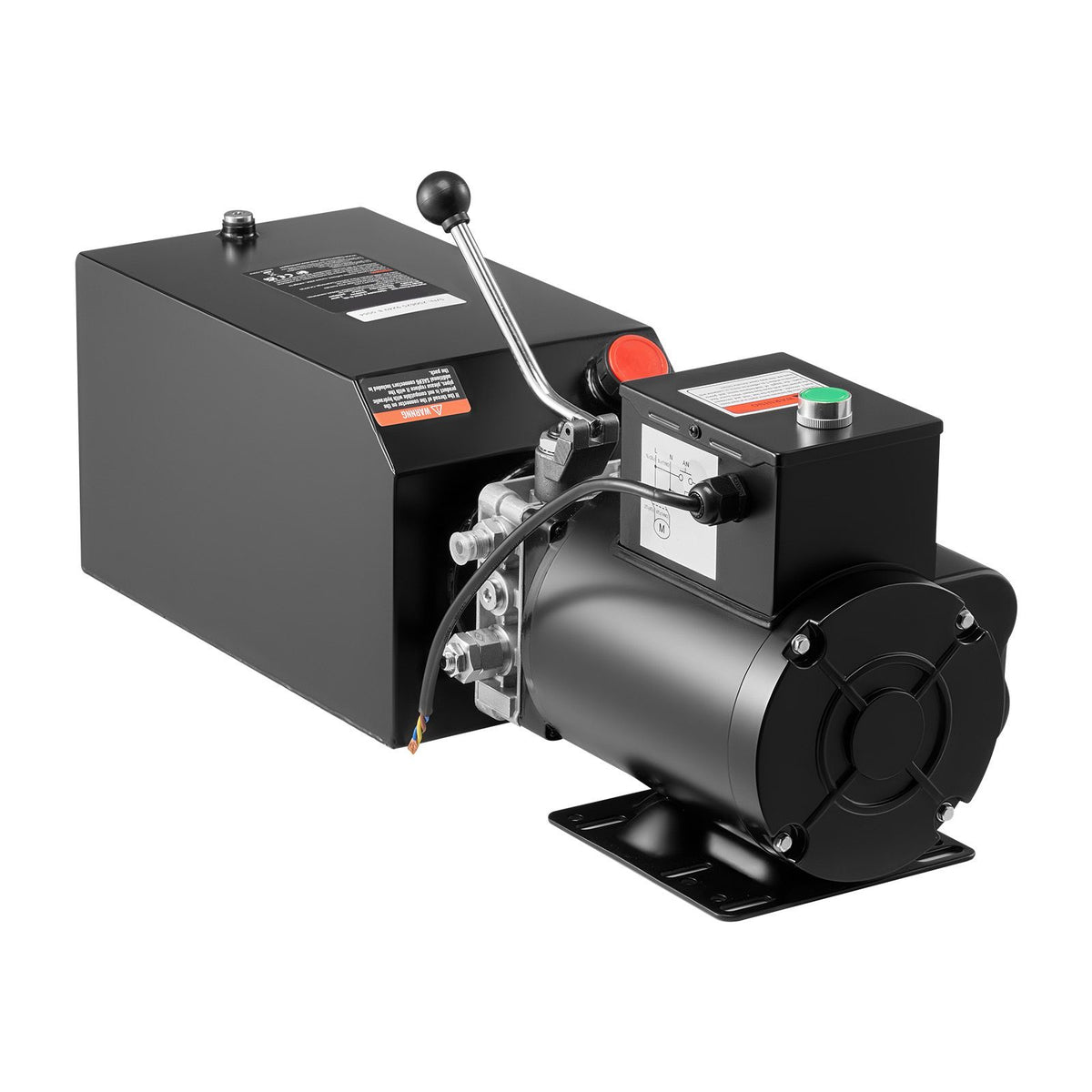 Hydraulic Pump Power Unit, AC 220V, 15 Quart Single Acting Hydraulic Unit, 6.3 L/min Oil Flow, Max Discharge Pressure 22 MPa for Dump Truck, Auto Repair Garage, Car Lifting Platforms, Black