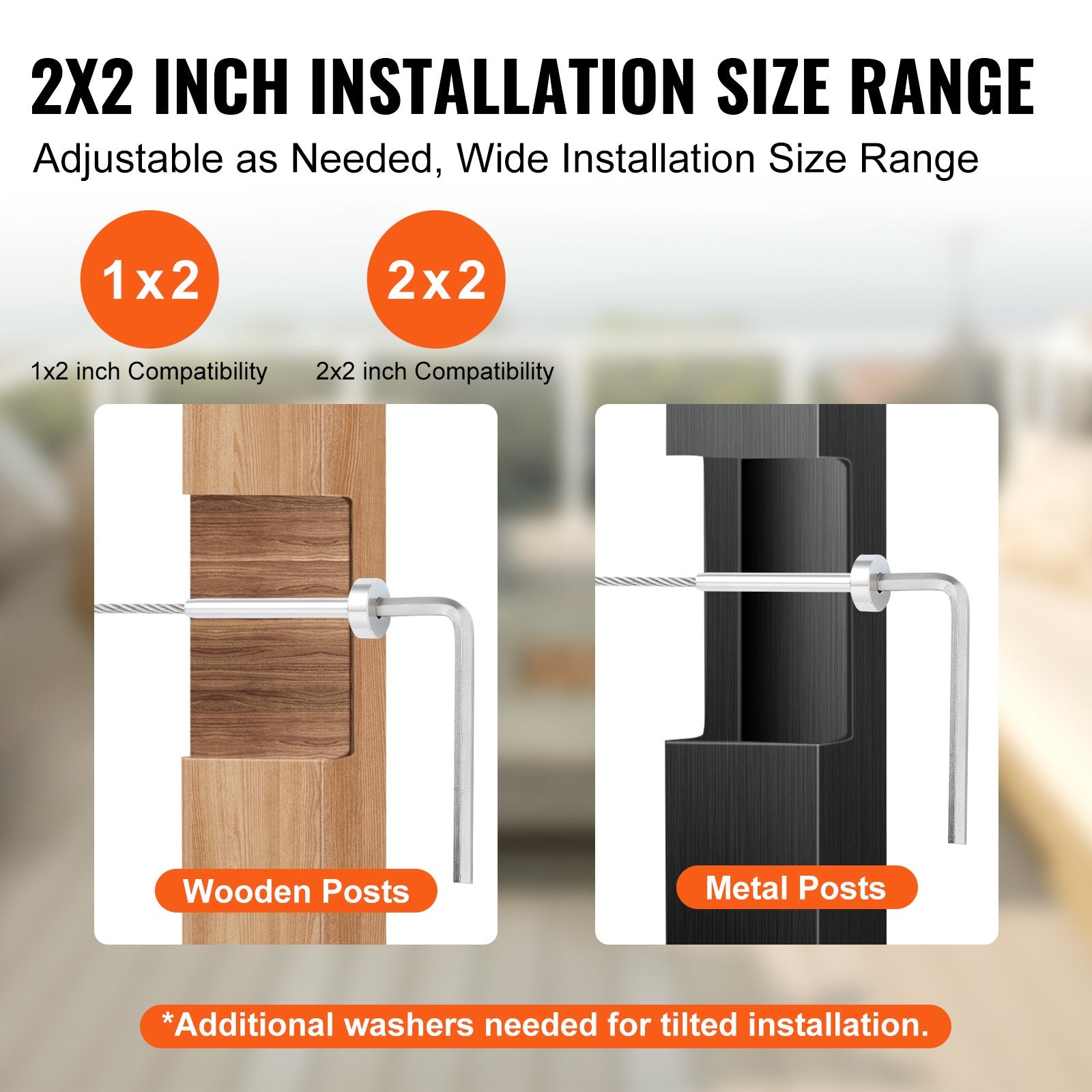 Building Materials: VEVOR 20 Pack Invisible Cable Railing kit, T316 Stainless Steel 3.2mm Invisible Receiver and Swage Stud End for Cable Railing, Swage Tensioner 3.2mm for Wood/Metal Post, Cable Railing Hardware, Silver