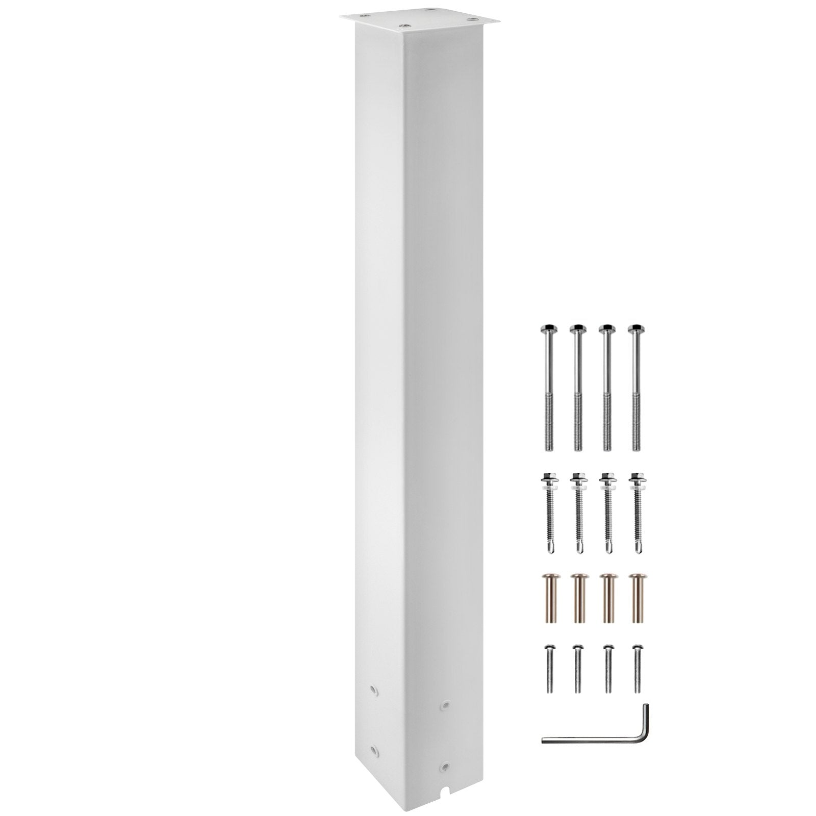 Postage Satchels & Boxes: VEVOR Mailbox Post, 43"" High Mailbox Stand, White Powder-Coated Mail Box Post Kit, Q235 Steel Post Stand Surface Mount Post for Sidewalk and Street Curbside, Universal Mail Post for Outdoor Mailbox