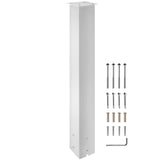 Postage Satchels & Boxes: VEVOR Mailbox Post, 43"" High Mailbox Stand, White Powder-Coated Mail Box Post Kit, Q235 Steel Post Stand Surface Mount Post for Sidewalk and Street Curbside, Universal Mail Post for Outdoor Mailbox