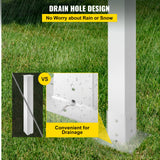 Postage Satchels & Boxes: VEVOR Mailbox Post, 43"" High Mailbox Stand, White Powder-Coated Mail Box Post Kit, Q235 Steel Post Stand Surface Mount Post for Sidewalk and Street Curbside, Universal Mail Post for Outdoor Mailbox