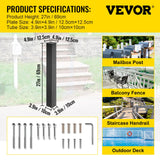 Traffic Control & Parking Tools: VEVOR Mailbox Post Stand Mail Box Post 43" Black Powder-Coated Steel for Outdoor