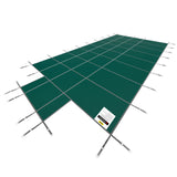 Swimming Pools: VEVOR Pool Safety Cover Fits18x36ft Inground Safety Pool Cover Green Mesh with 4x8ft Center End Steps Solid Pool Safety Cover for Swimming Pool Winter