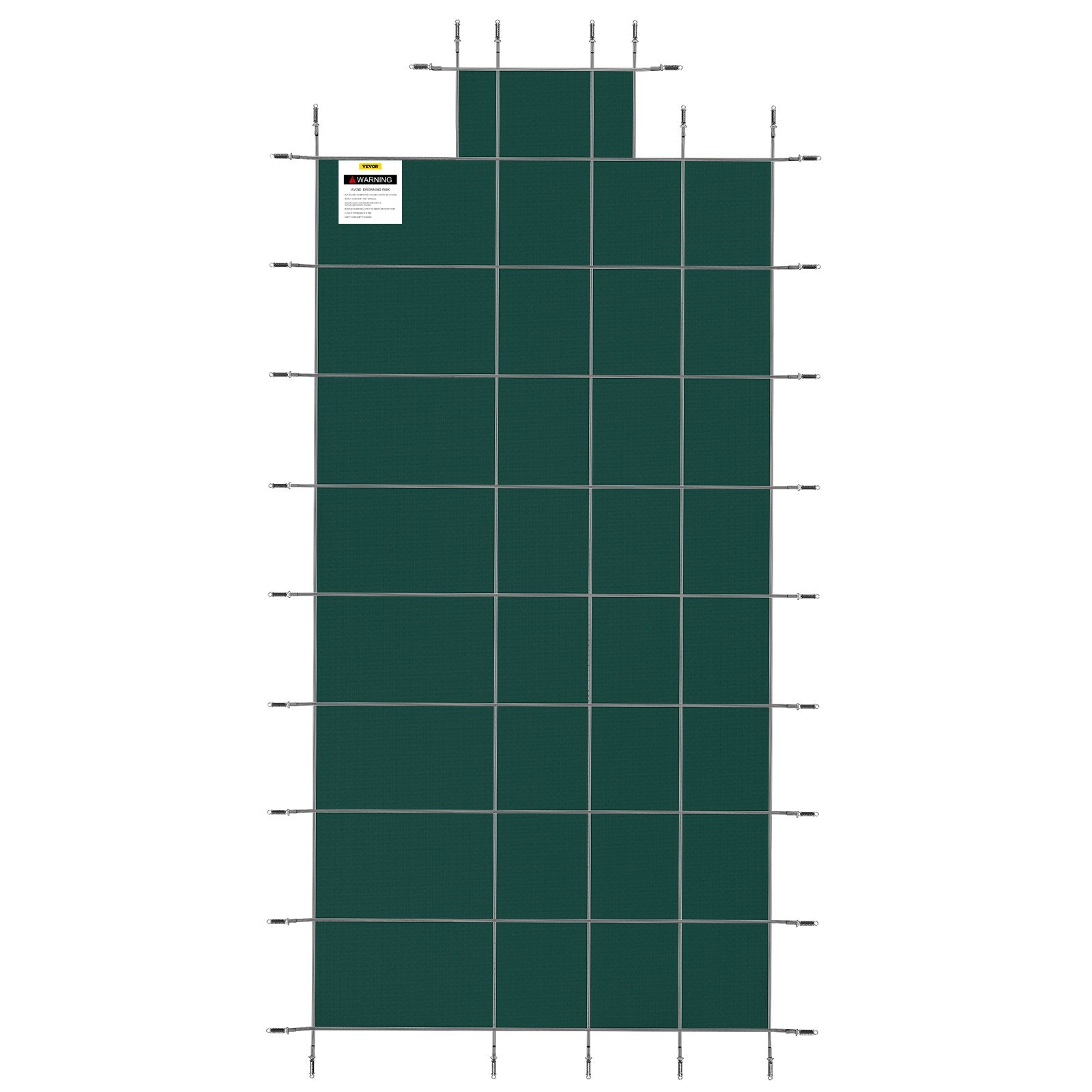 Swimming Pools: VEVOR Pool Safety Cover Fits18x36ft Inground Safety Pool Cover Green Mesh with 4x8ft Center End Steps Solid Pool Safety Cover for Swimming Pool Winter
