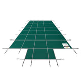 Swimming Pools: VEVOR Pool Safety Cover Fits18x36ft Inground Safety Pool Cover Green Mesh with 4x8ft Center End Steps Solid Pool Safety Cover for Swimming Pool Winter