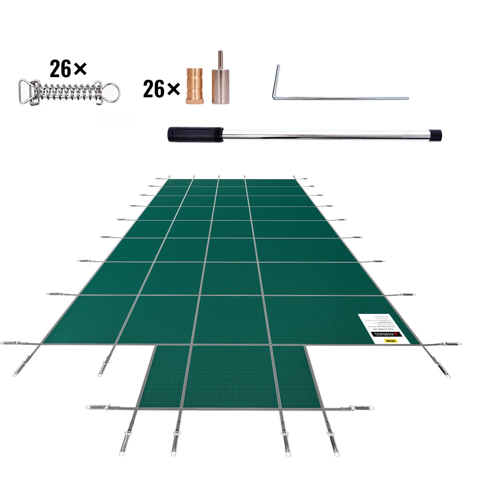 Swimming Pools: VEVOR Pool Safety Cover Fits18x36ft Inground Safety Pool Cover Green Mesh with 4x8ft Center End Steps Solid Pool Safety Cover for Swimming Pool Winter