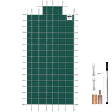 Pool Covers & Accessories: VEVOR Pool Safety Cover Fits 20x40ft Rectangle Inground Safety Pool Cover Green Mesh with 4x8ft Center End Steps Solid Pool Safety Cover for Swimming Pool Winter Safety Cover