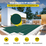 Pool Covers & Accessories: VEVOR Pool Safety Cover Fits 20x40ft Rectangle Inground Safety Pool Cover Green Mesh with 4x8ft Center End Steps Solid Pool Safety Cover for Swimming Pool Winter Safety Cover