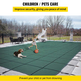 Pool Covers & Accessories: VEVOR Pool Safety Cover Fits 20x40ft Rectangle Inground Safety Pool Cover Green Mesh with 4x8ft Center End Steps Solid Pool Safety Cover for Swimming Pool Winter Safety Cover