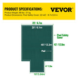 Pool Covers & Accessories: VEVOR Pool Safety Cover Fits 20x40ft Rectangle Inground Safety Pool Cover Green Mesh with 4x8ft Center End Steps Solid Pool Safety Cover for Swimming Pool Winter Safety Cover